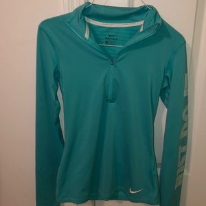 Teal Nike Quarter Zip Dri-FIT